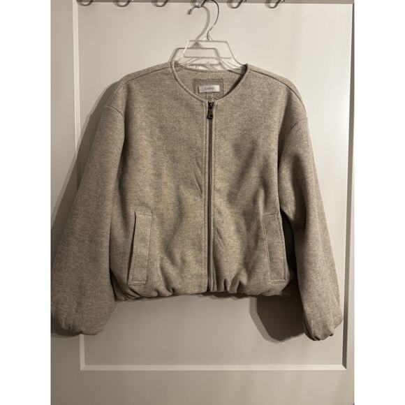 Cupio Jackets & Blazers - Cupio Camel Bomber Jacket Sz M Wool Blend Biker Jacket Academia Office Capsule